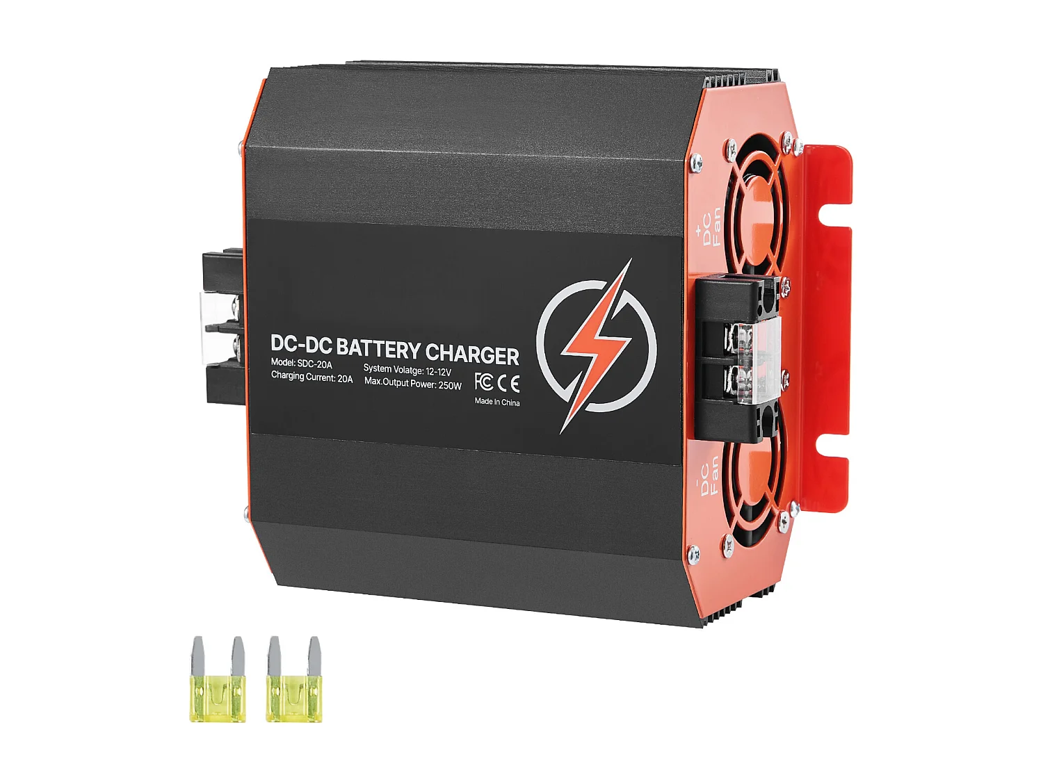 Caricatore SucceBuy 12V 20A DC/DC, 250W, Adatto a Batterie Piombo-Acido, Litio, AGM, GEL e Umide, Sistema di Carica Intelligente Multistadio