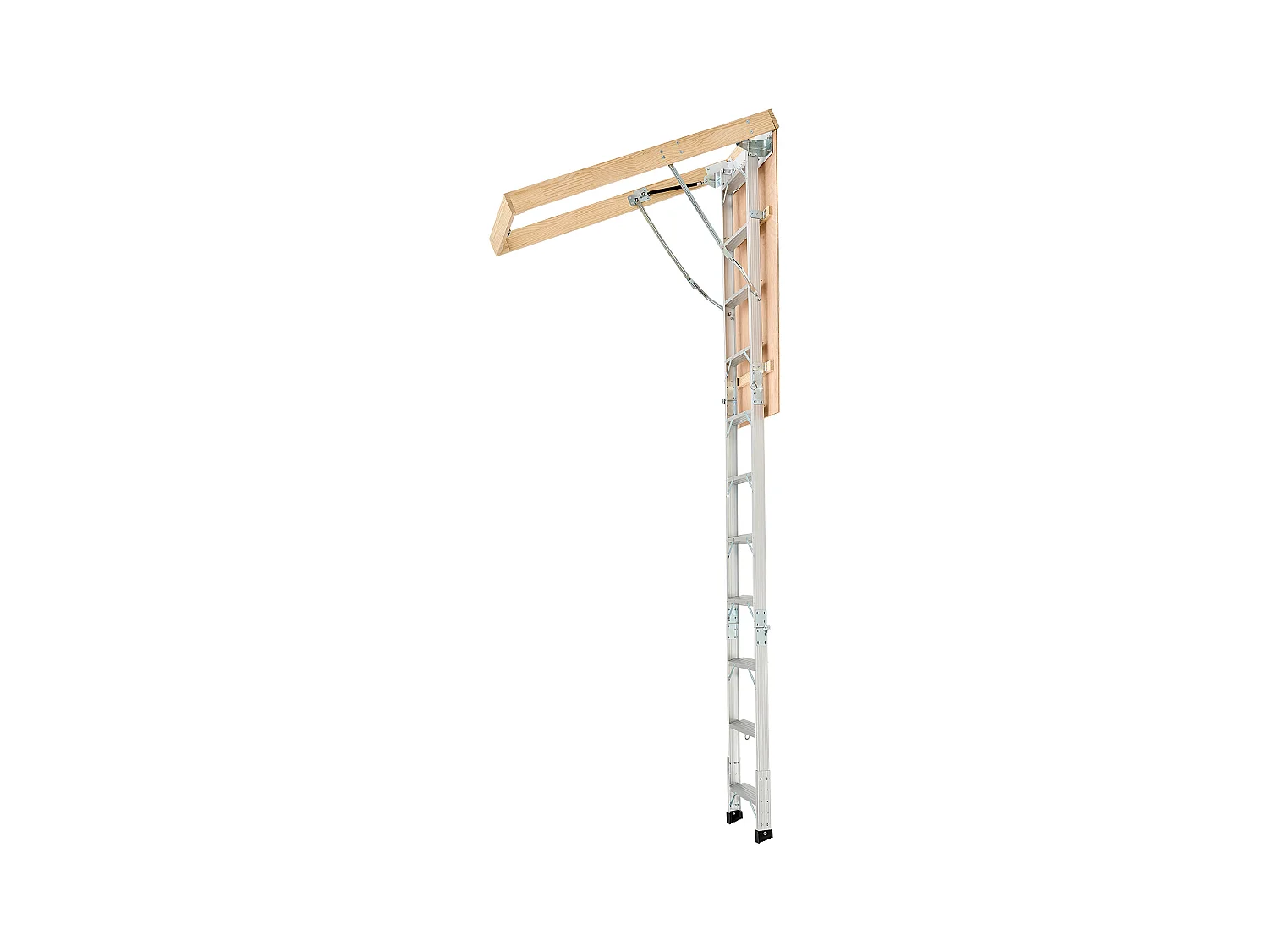 Escalera de Ático SucceBuy Plegable, Capacidad de Carga 170 kg, Adaptada a Altura de Instalación de 3 a 3,13 m, Estructura de Aluminio Versátil