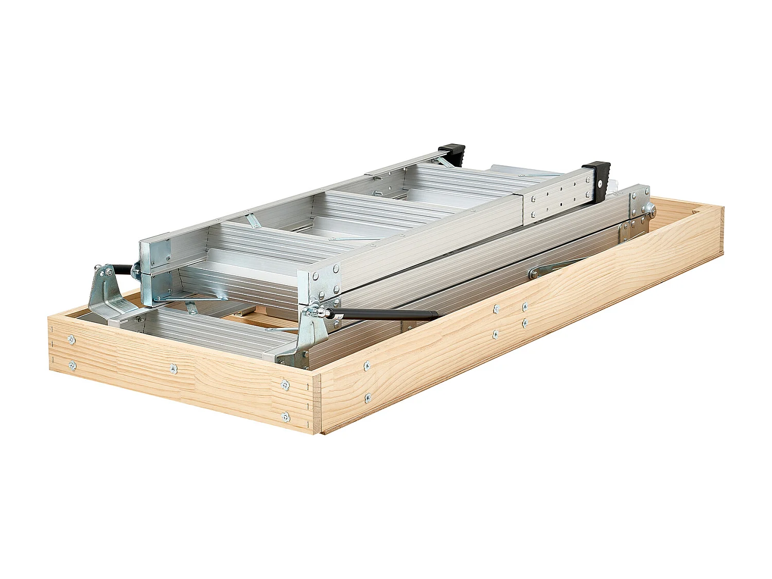 Escalera de Ático SucceBuy Plegable, Capacidad de Carga 170 kg, Adaptada a Altura de Instalación de 3 a 3,13 m, Estructura de Aluminio Versátil