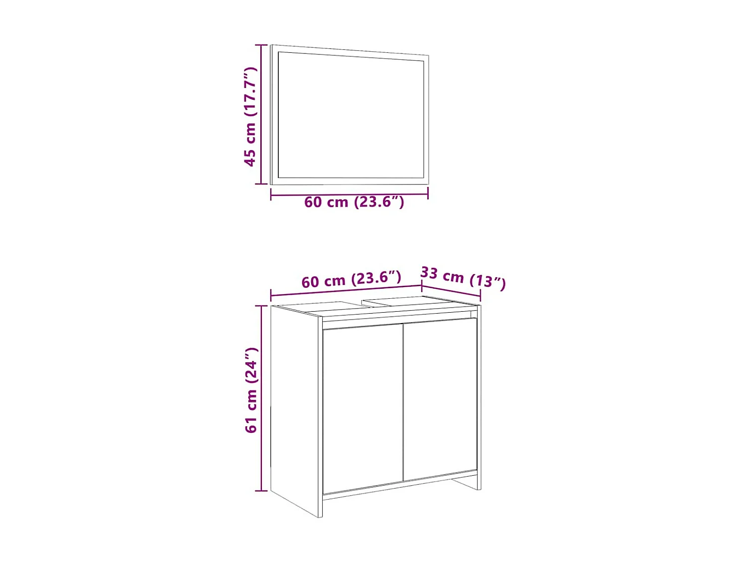 Ensemble de meubles de salle de bain 2 pcs Chêne fumé