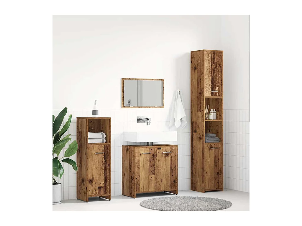 Ensemble de meubles salle de bain 4 pcs bois d'ingénierie