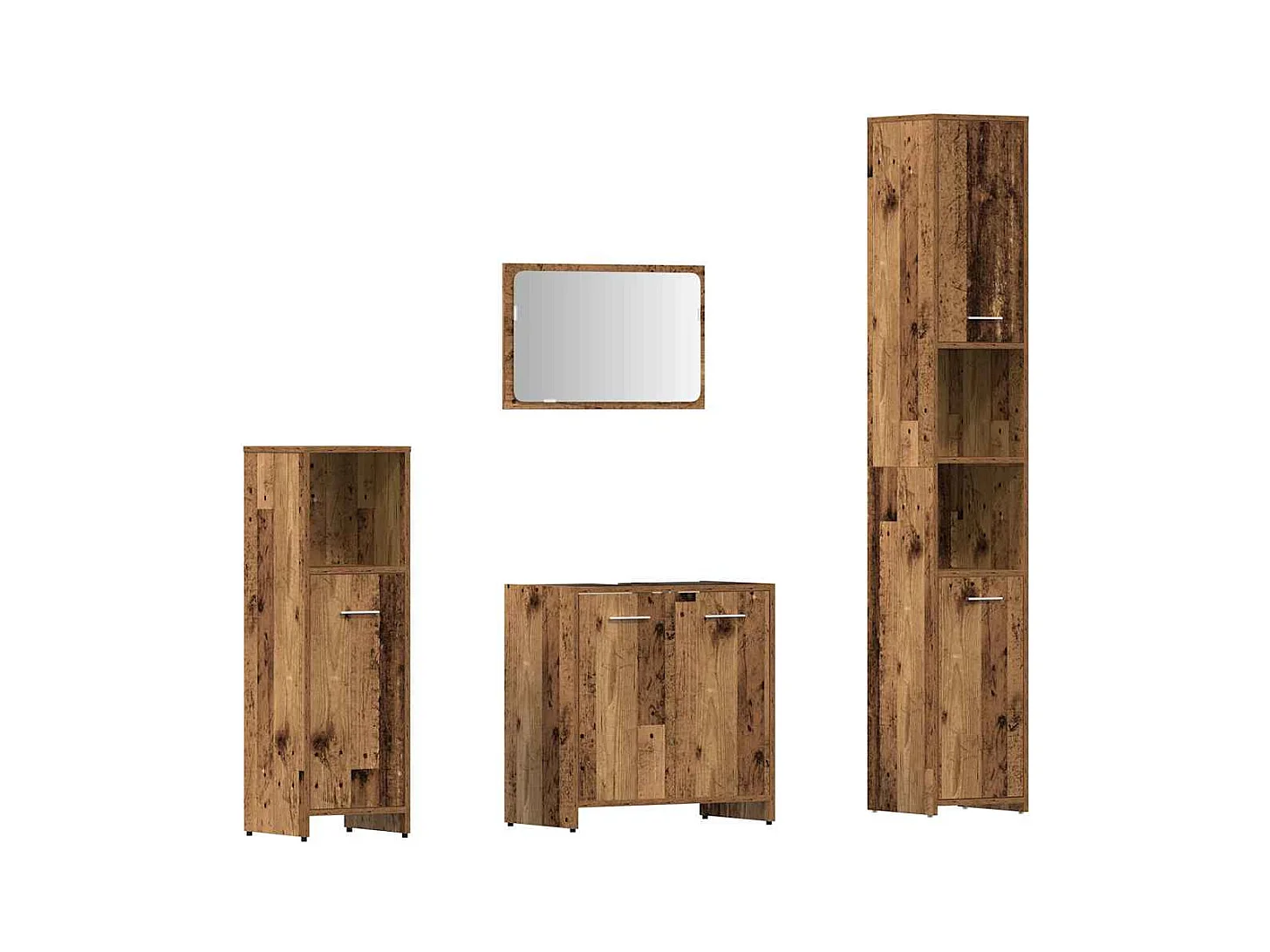 Ensemble de meubles salle de bain 4 pcs bois d'ingénierie