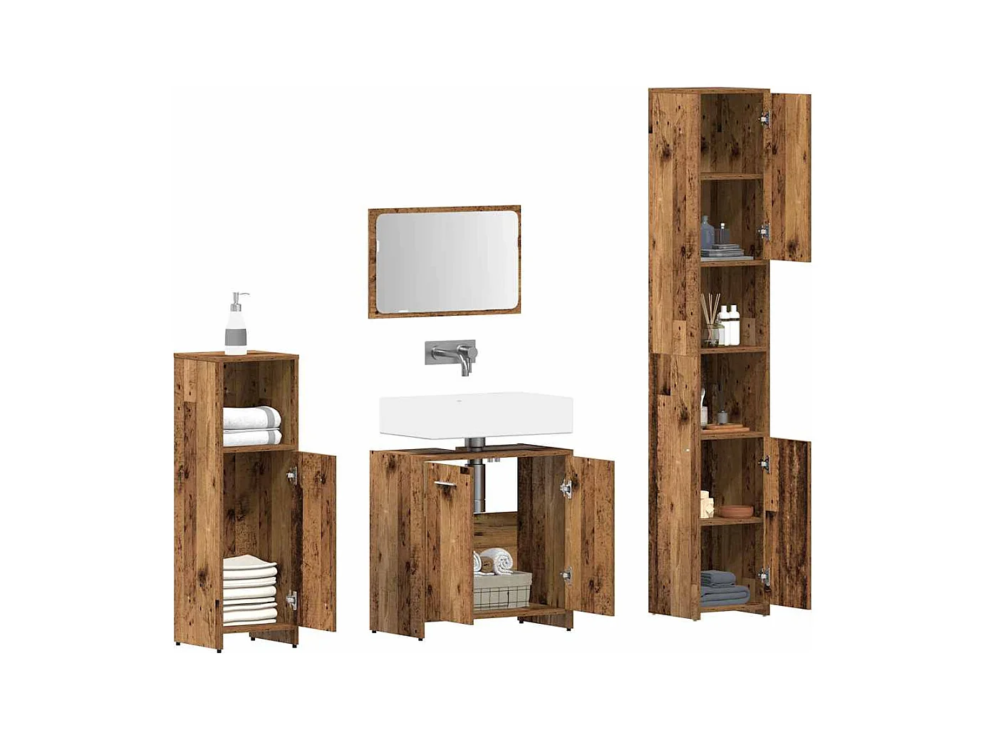 Ensemble de meubles salle de bain 4 pcs bois d'ingénierie