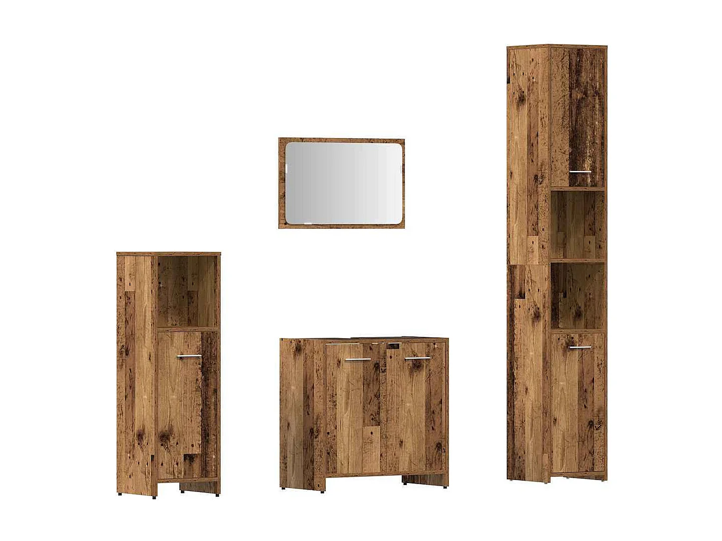 Ensemble de meubles salle de bain 4 pcs bois d'ingénierie