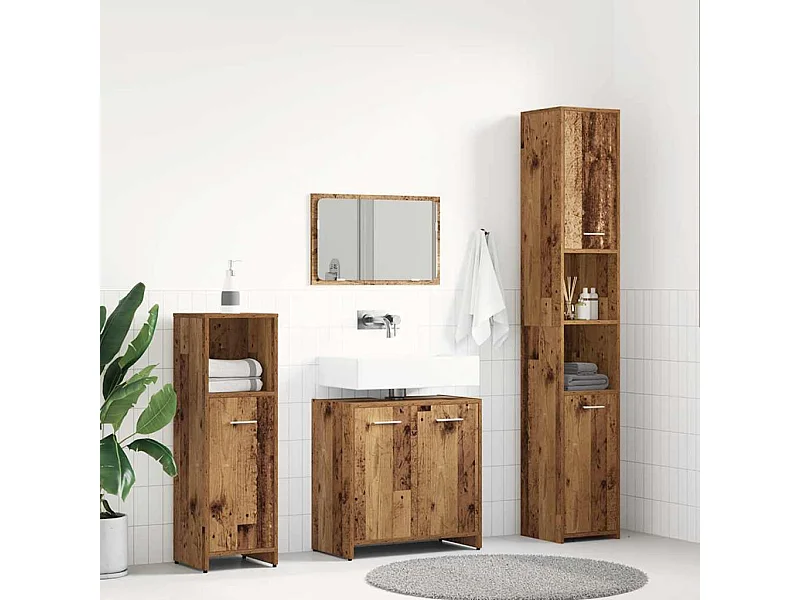 4-teiliges Badmöbel-Set Holzwerkstoff