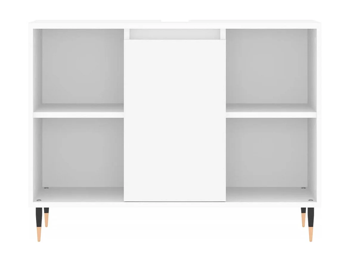 Ensemble de meubles salle de bain 3 pcs blanc bois d'ingénierie