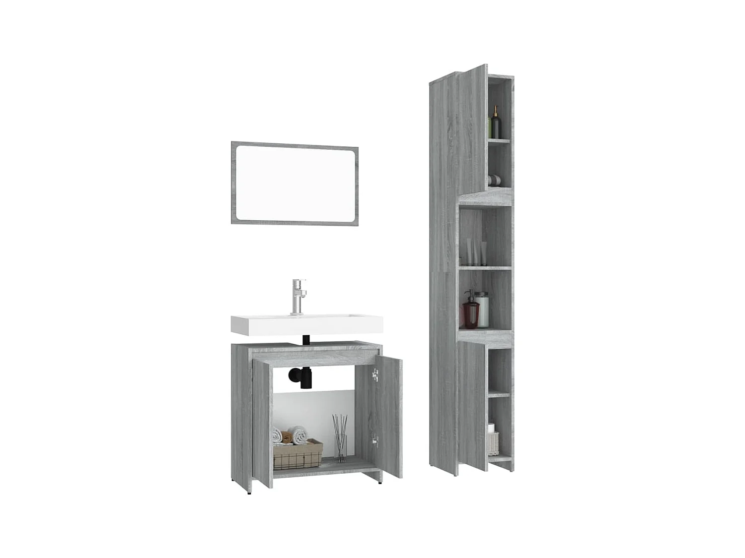 Juego de muebles de baño de 3 piezas Sonoma Grey