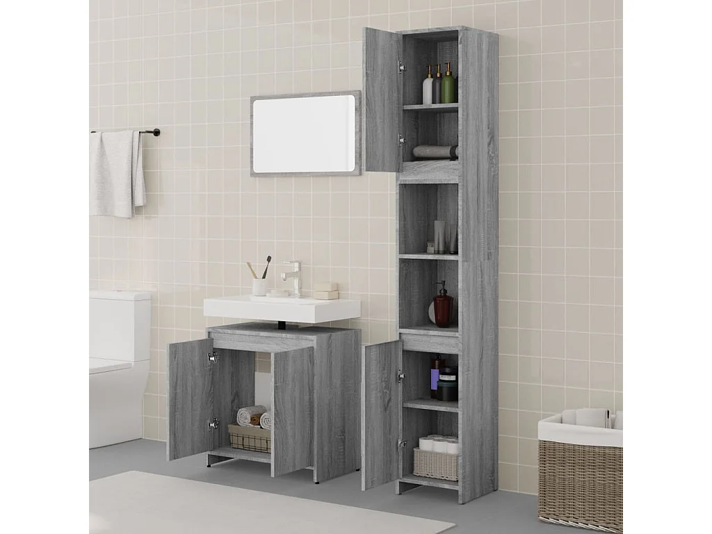 Set di mobili da bagno Sonoma Grey da 3 pezzi