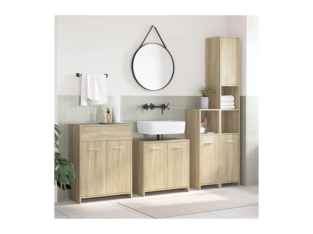 4-delige badkamermeubelset Sonoma Oak