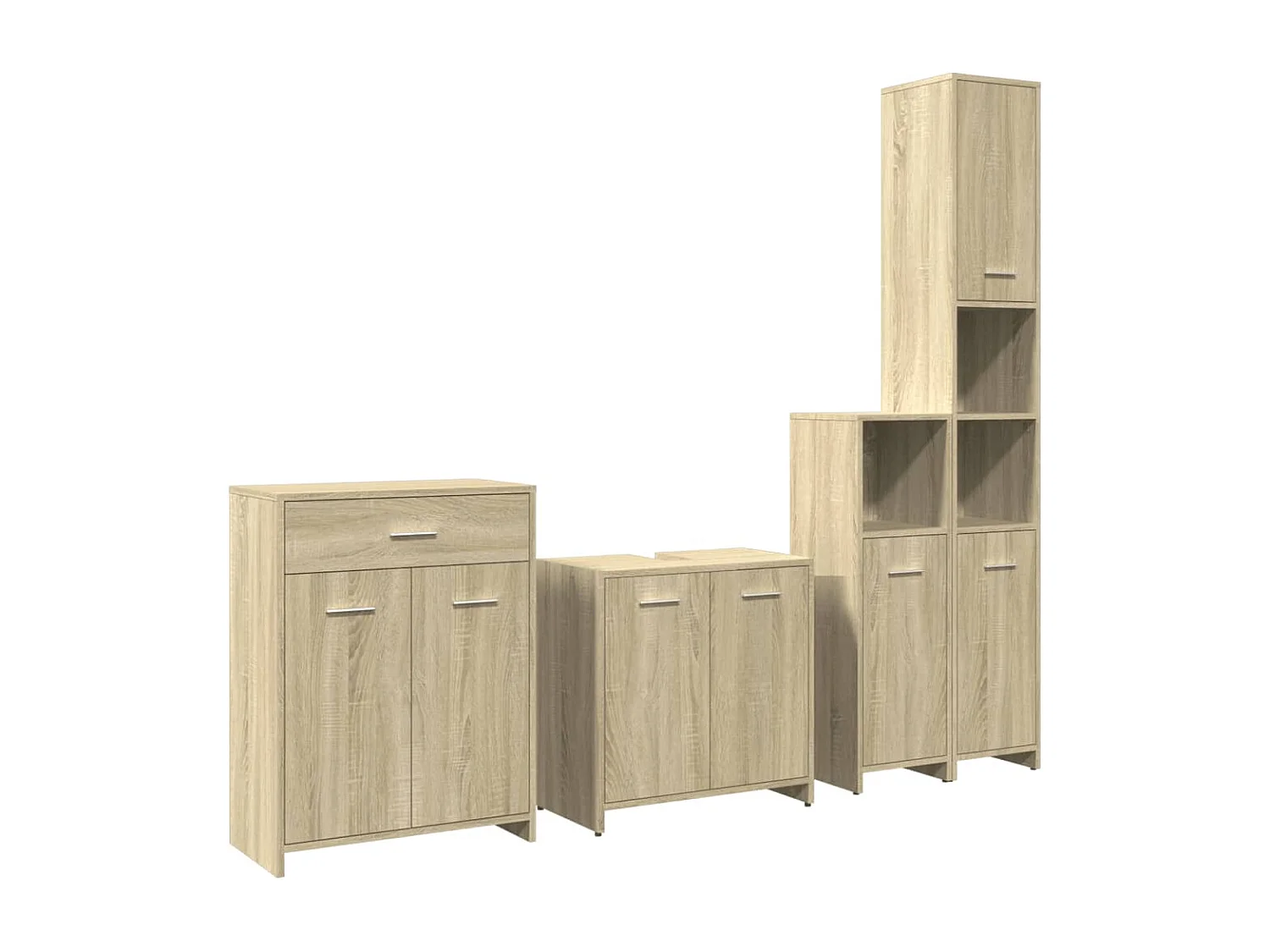 Set di mobili da bagno 4 pezzi in rovere Sonoma