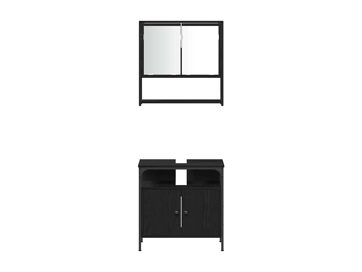 Conjunto de muebles de baño de 4 piezas Roble Negro