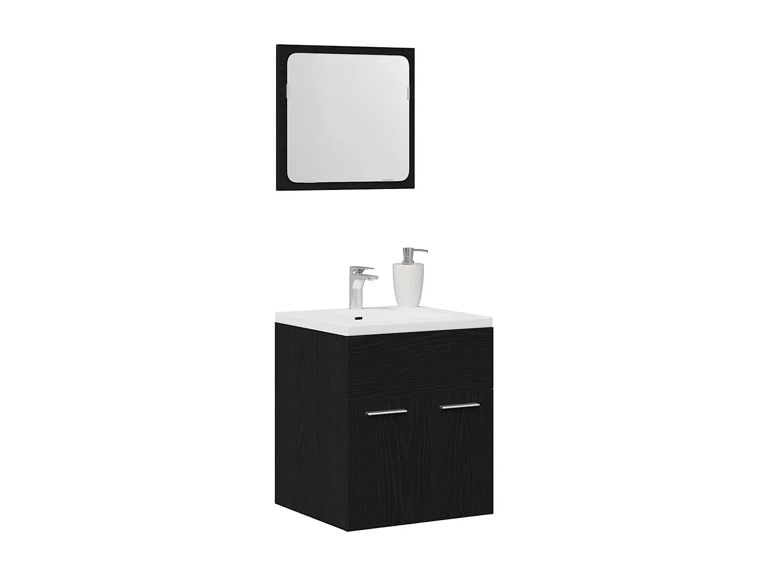 Ensemble de meubles salle de bain 2 pcs chêne noir