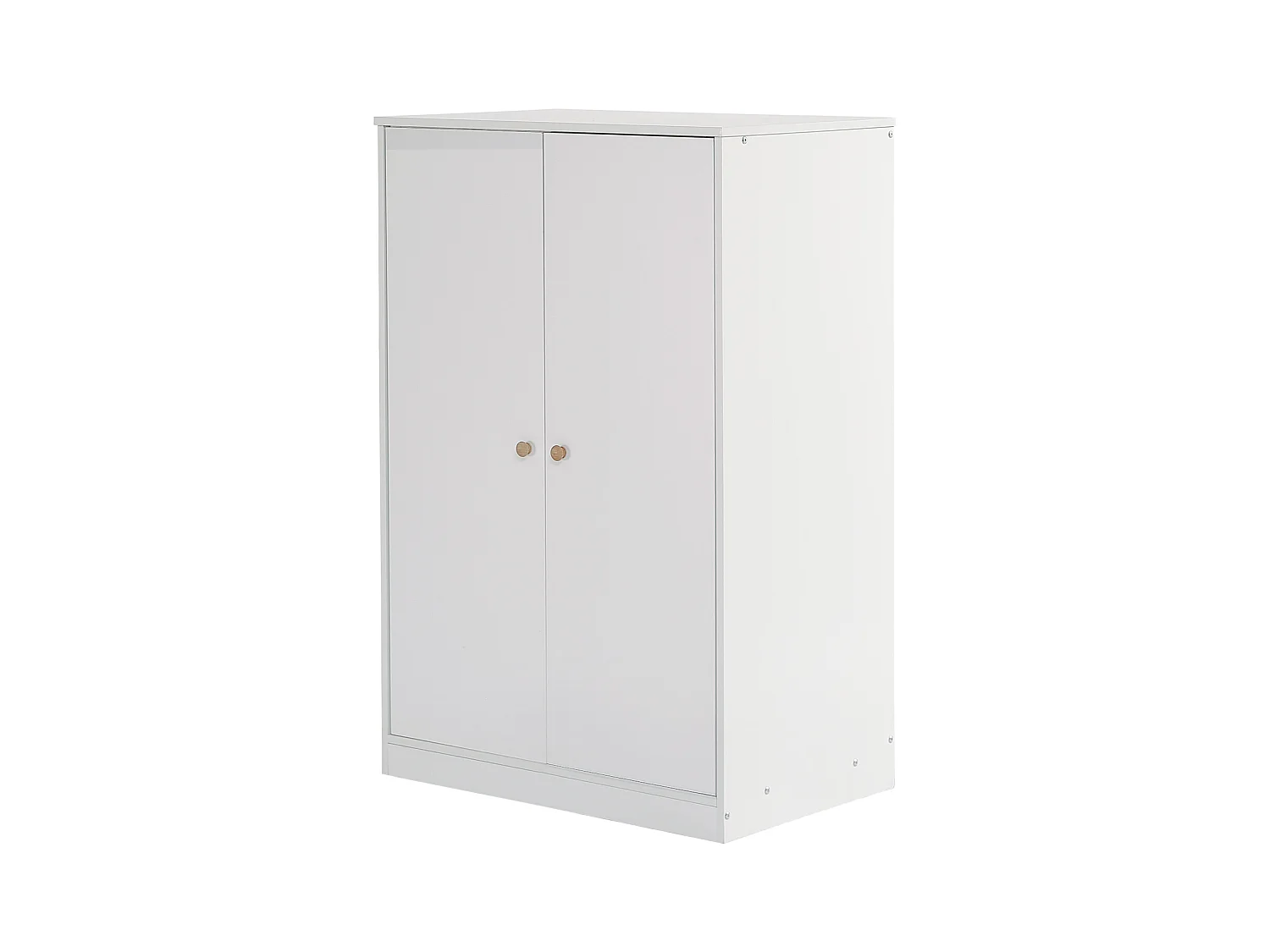 Armoire 2 portes avec barre à vêtements, design compact, MDF, blanc (80x50x120cm)