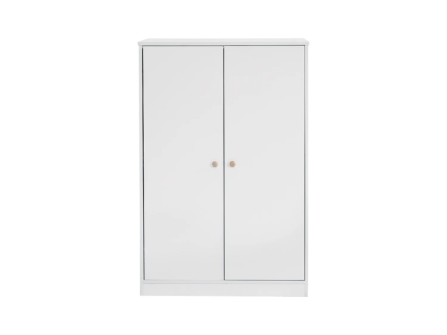 Armario de 2 puertas con barra para ropa, diseño compacto, MDF, blanco (80x50x120cm)