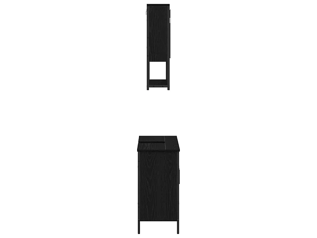 Conjunto de muebles de baño con almacenaje 2 piezas negro