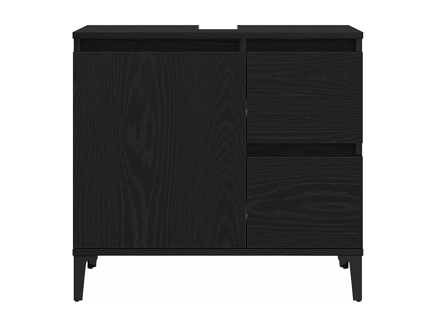 Set di mobili da bagno con cassetto 3 pezzi nero