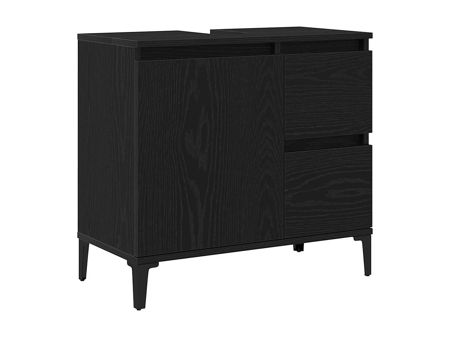 Conjunto de muebles de baño con cajón 3 piezas negro