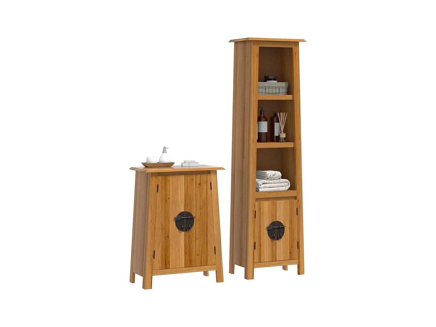 Ensemble de meubles de salle de bain 2 pcs bois de pin massif