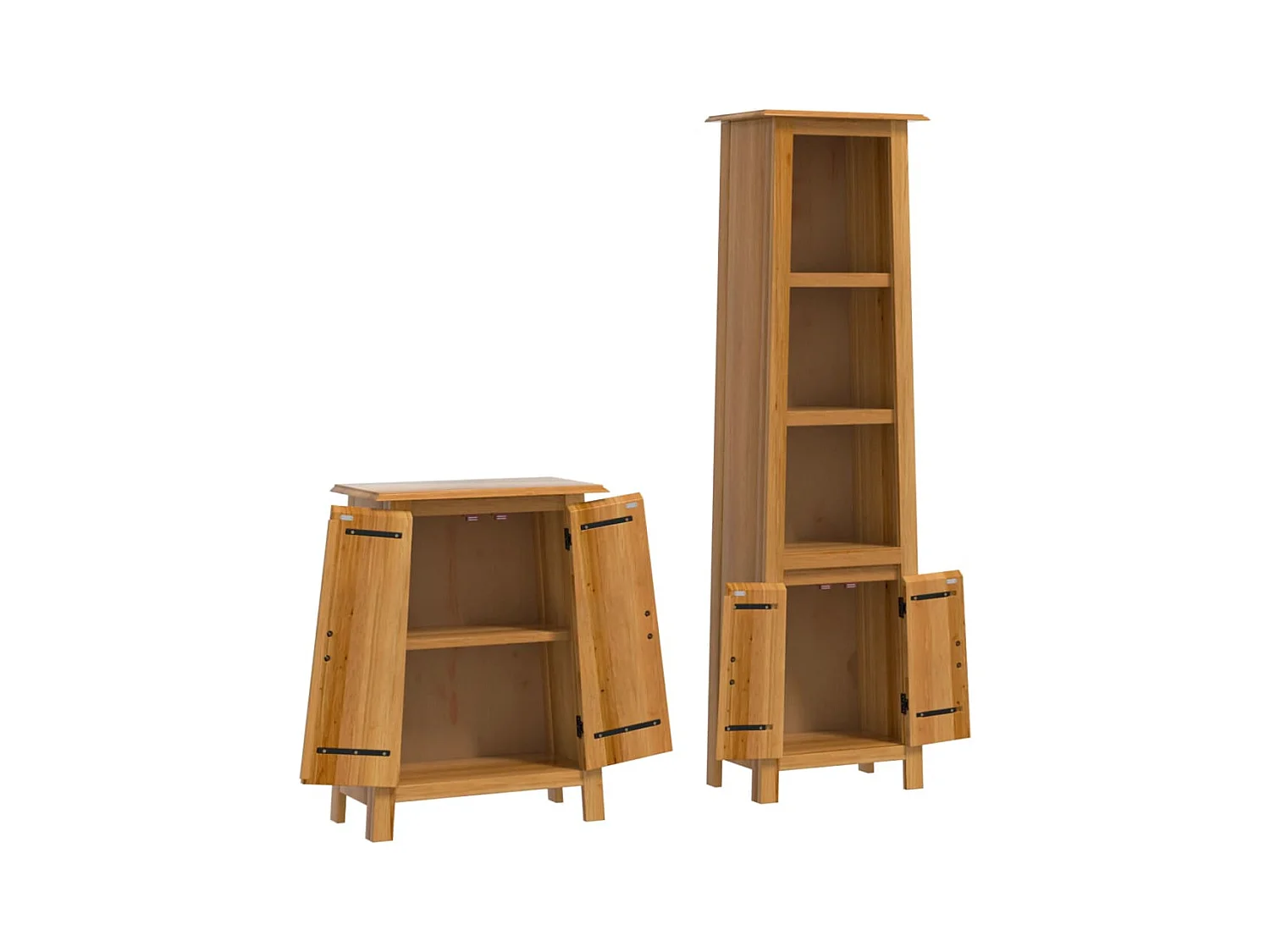 Ensemble de meubles de salle de bain 2 pcs bois de pin massif