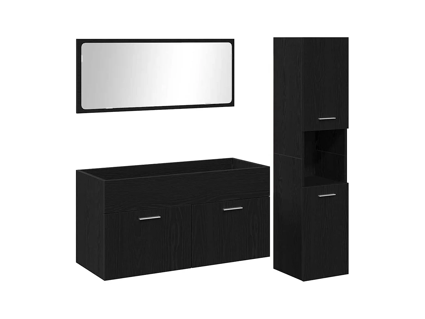 Ensemble de meubles de salle de bain 3 pcs Chêne noir