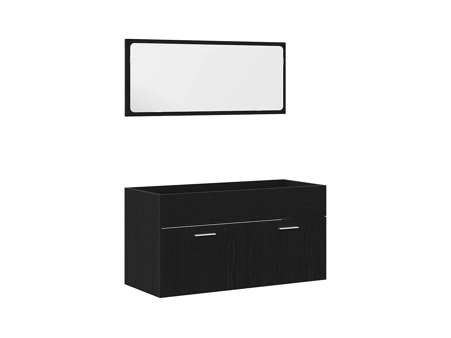 Ensemble de meubles de salle de bain 3 pcs Chêne noir