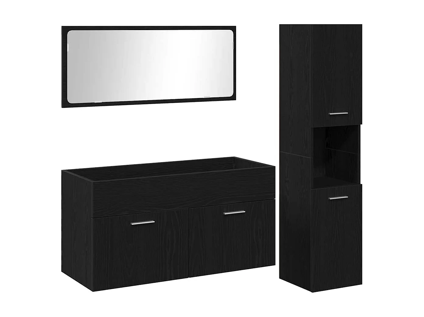 Ensemble de meubles de salle de bain 3 pcs Chêne noir