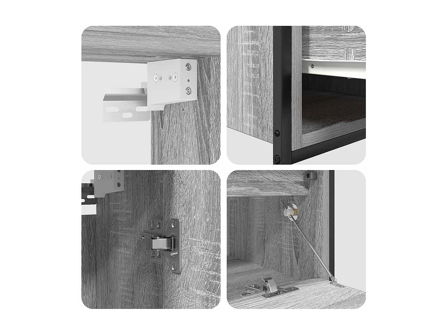 Badkamermeubelset met plank 5 stuks grijs