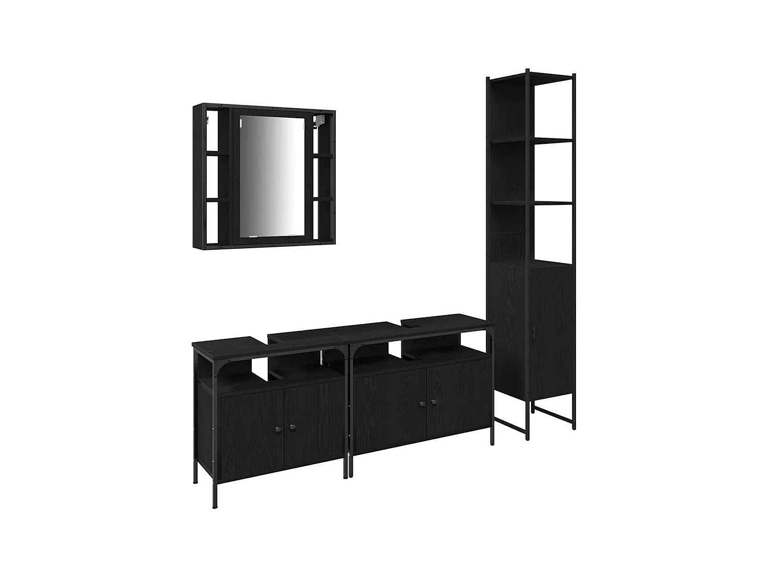 Ensemble de Meubles de Salle de Bain 4 pcs Chêne noir