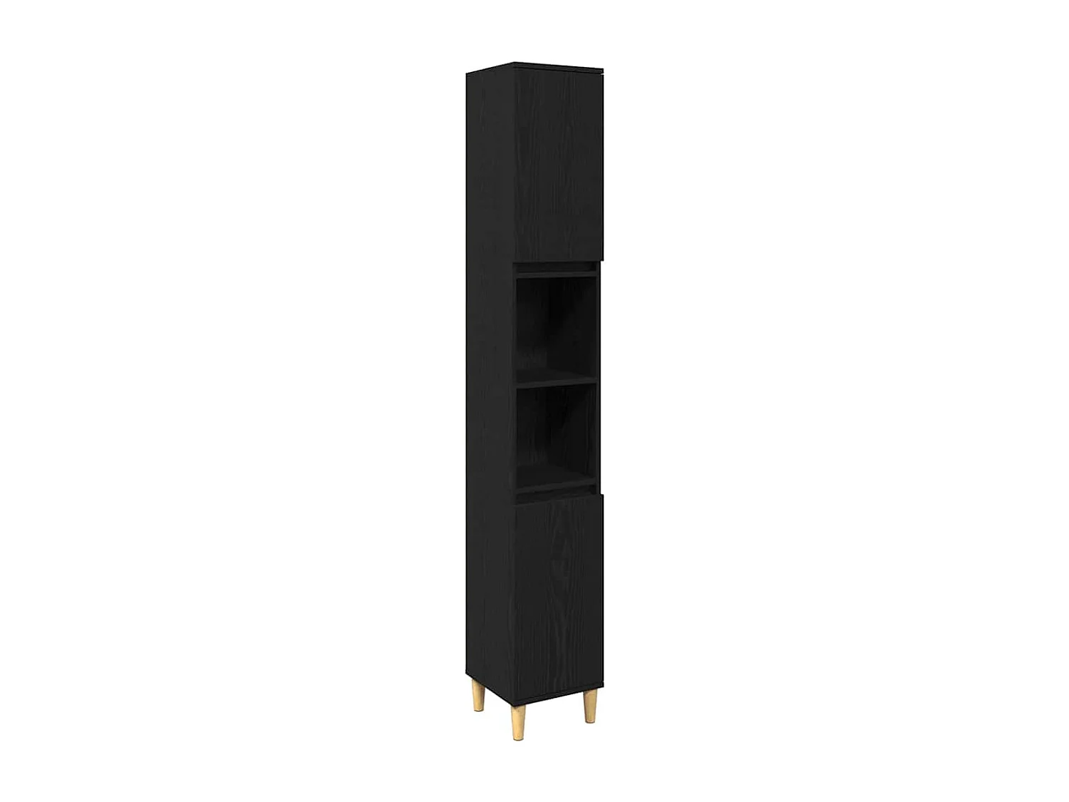 Ensemble de mobilier de salle de bain avec stockage 3 pcs Noir