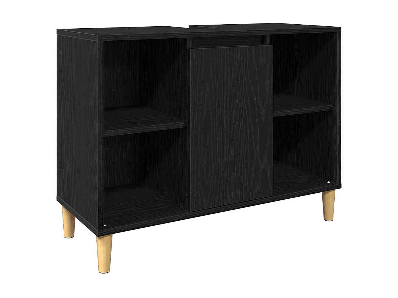 Ensemble de mobilier de salle de bain avec stockage 3 pcs Noir