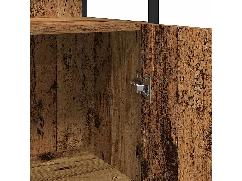 Ensemble de mobilier de salle de bain avec porte 3 pcs Marron