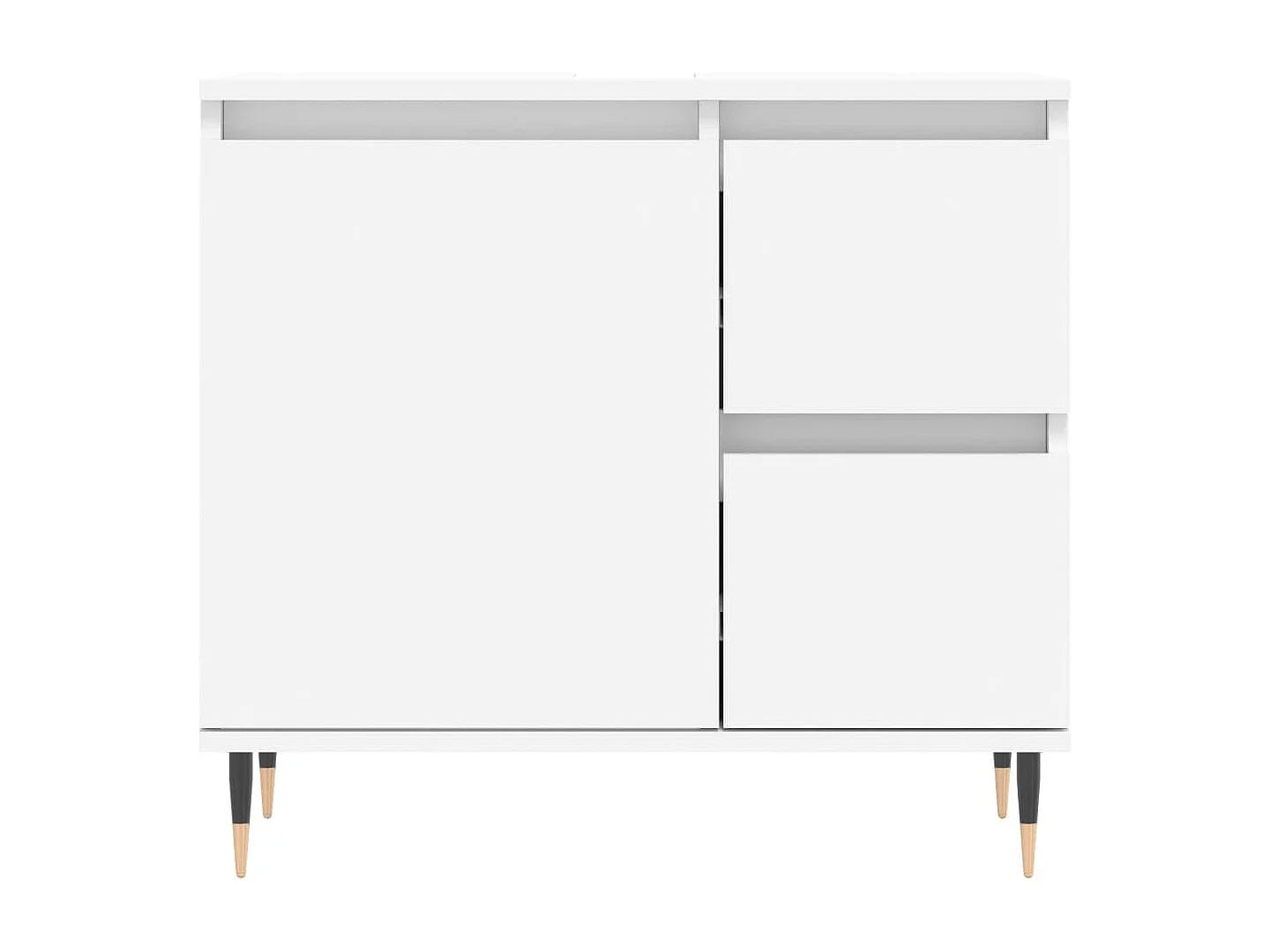 Set di mobili da bagno in legno ingegnerizzato bianco, 3 pezzi