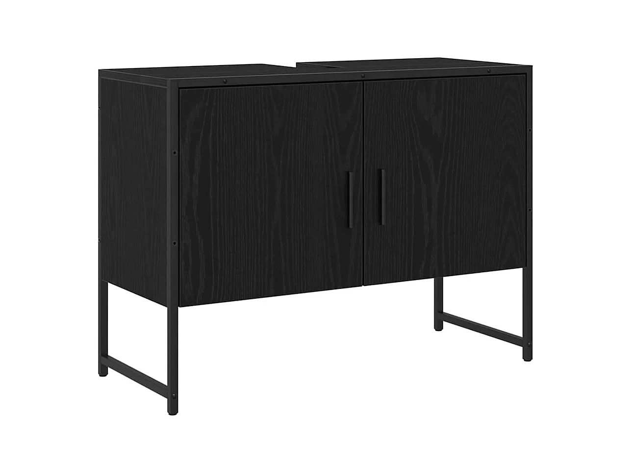 Ensemble de mobilier de salle de bain avec stockage 2 pcs Noir
