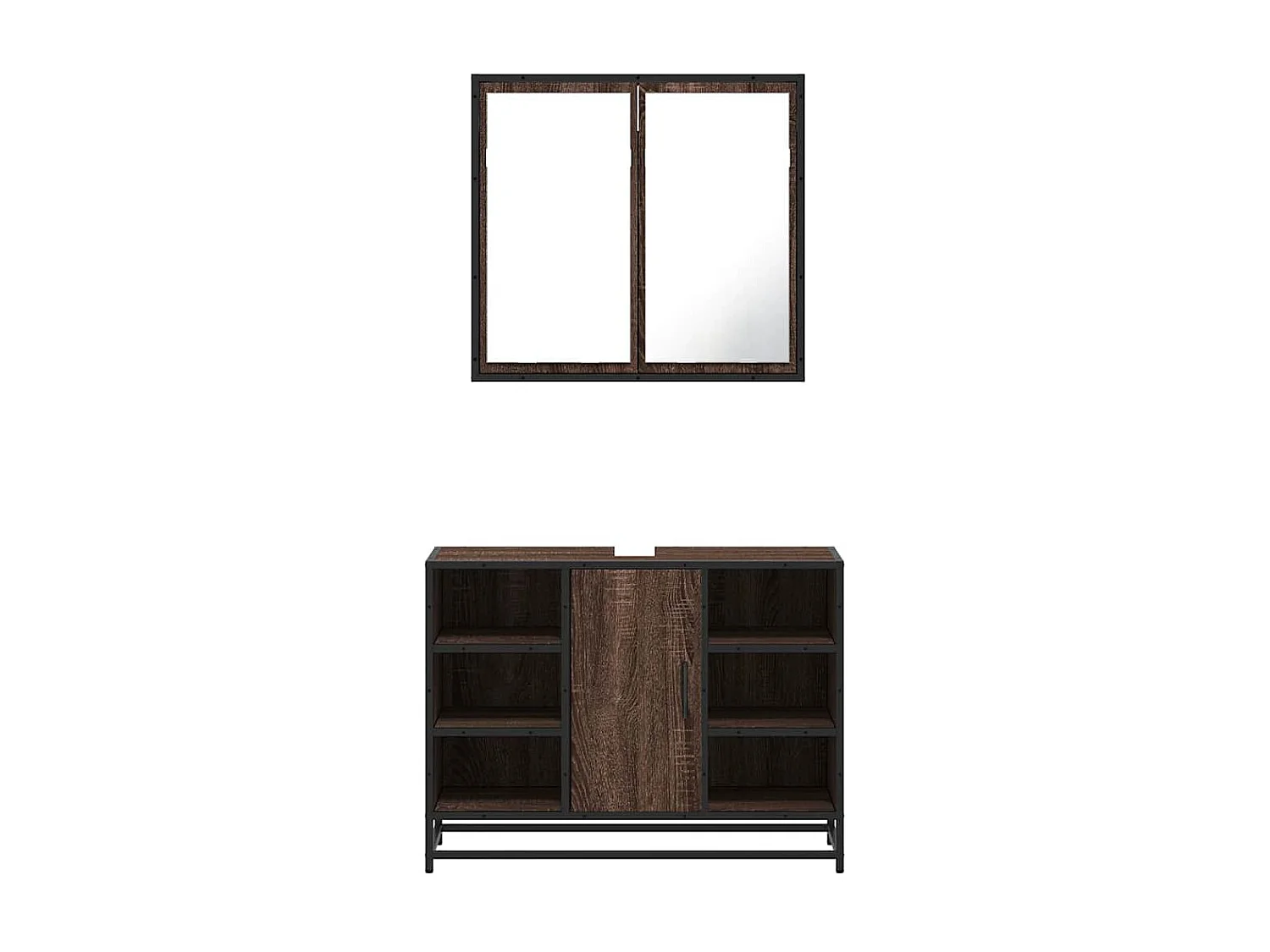 2-delige badkamermeubelset Bruin eiken