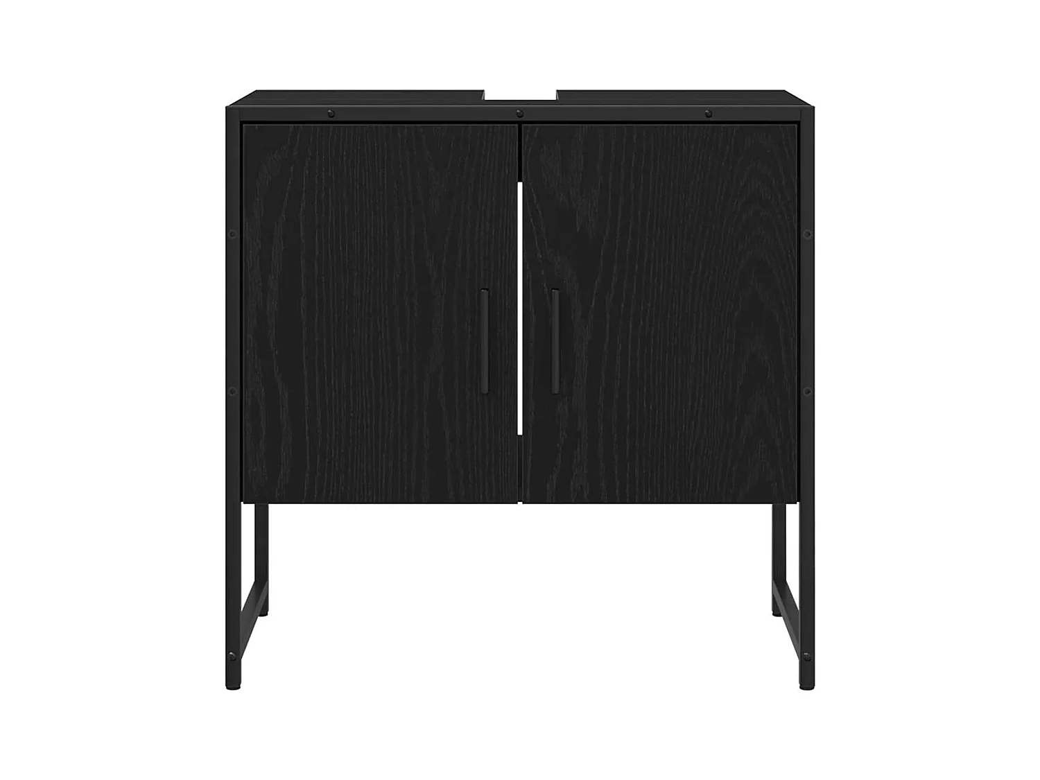 Badkamermeubelset met opbergruimte 3-delig Zwart