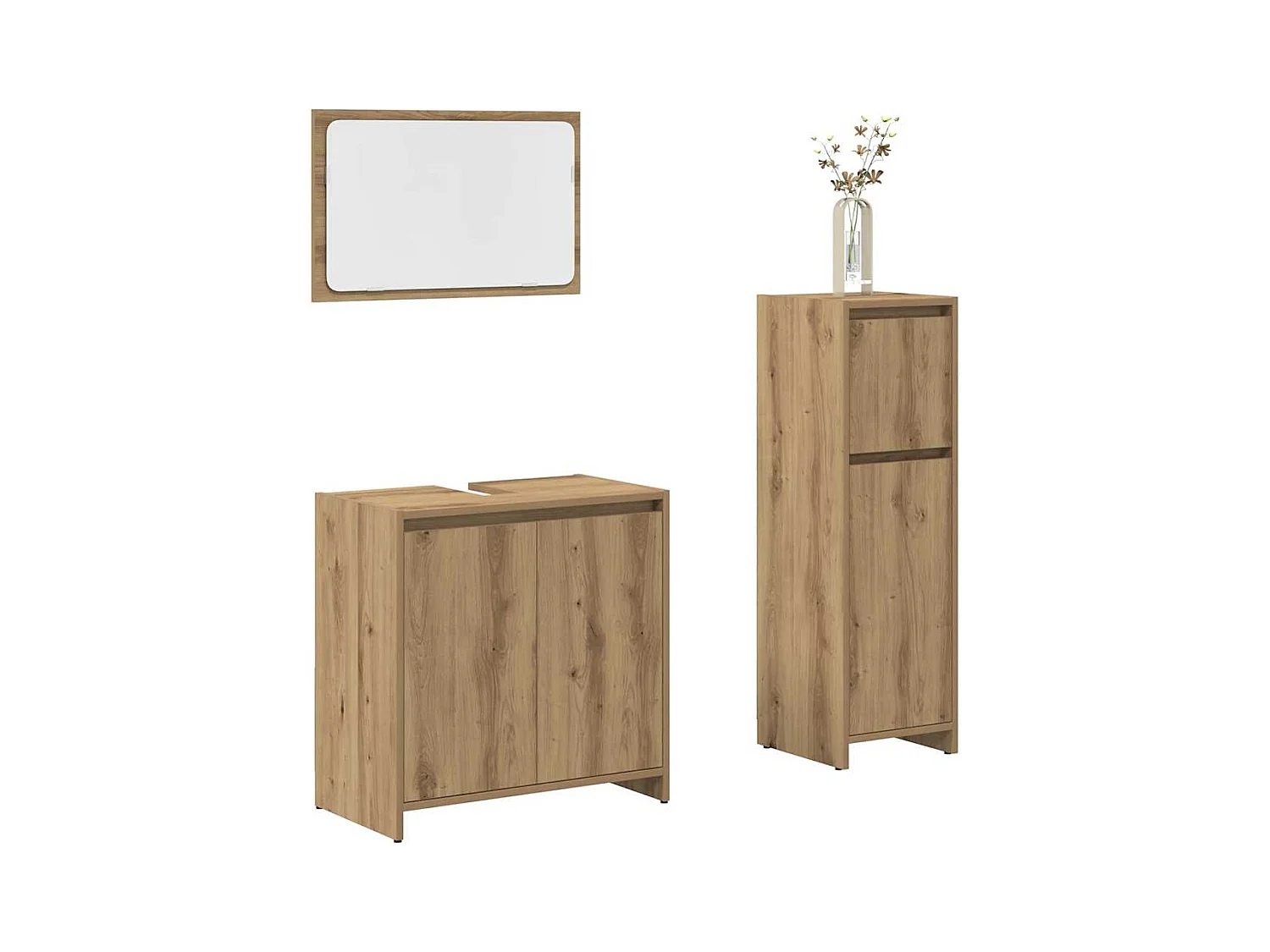 Ensemble de meubles salle de bain 3 pcs bois d'ingénierie