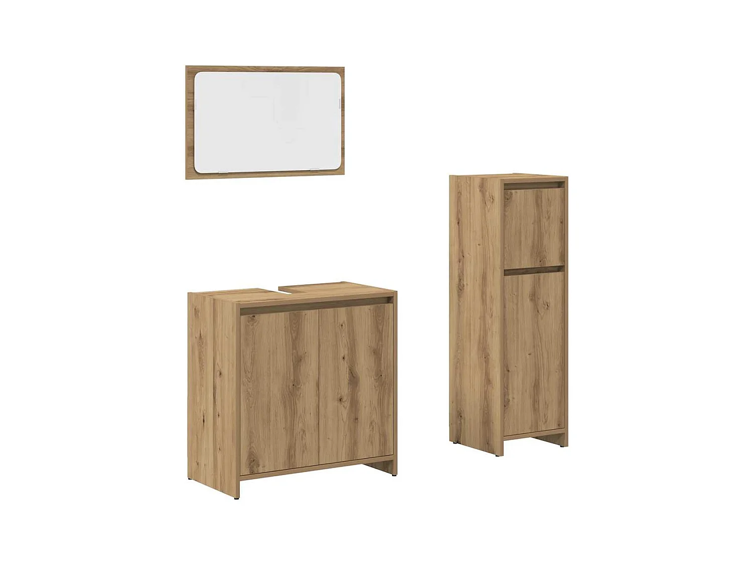 Ensemble de meubles salle de bain 3 pcs bois d'ingénierie