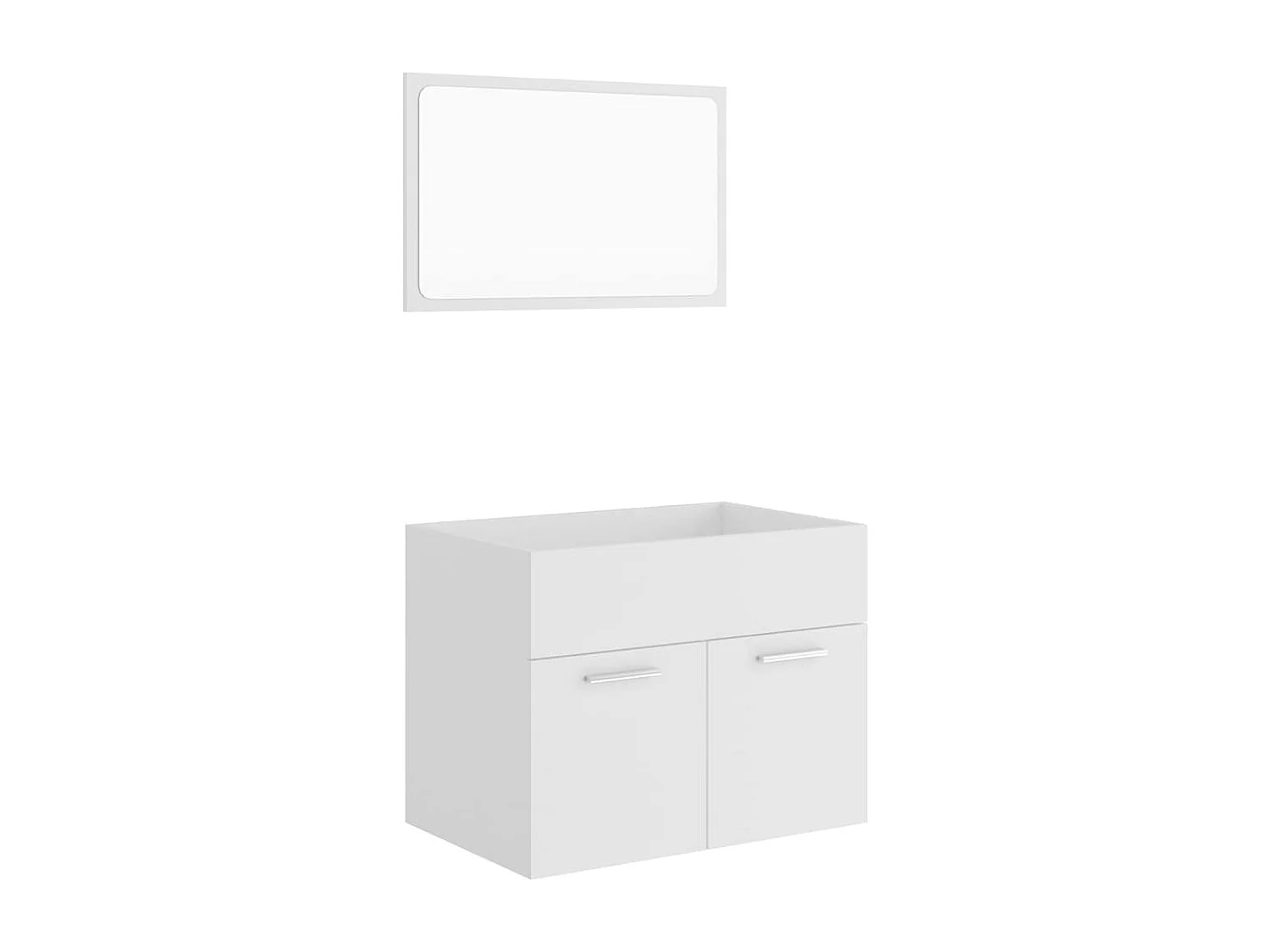 Ensemble de meubles salle de bain 2 pcs Blanc Bois d'ingénierie