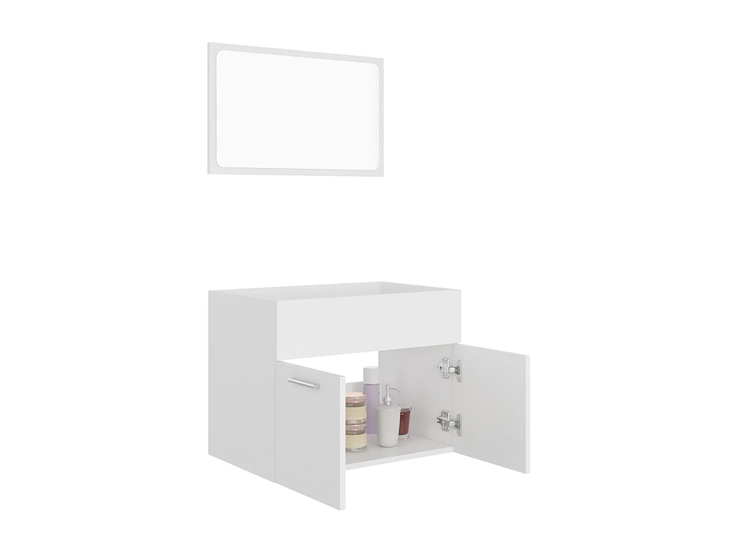 Ensemble de meubles salle de bain 2 pcs Blanc Bois d'ingénierie