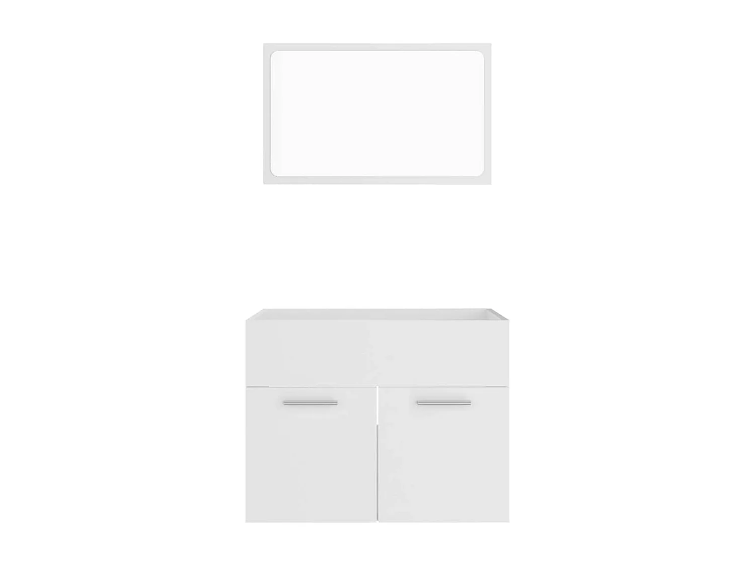 Ensemble de meubles salle de bain 2 pcs Blanc Bois d'ingénierie