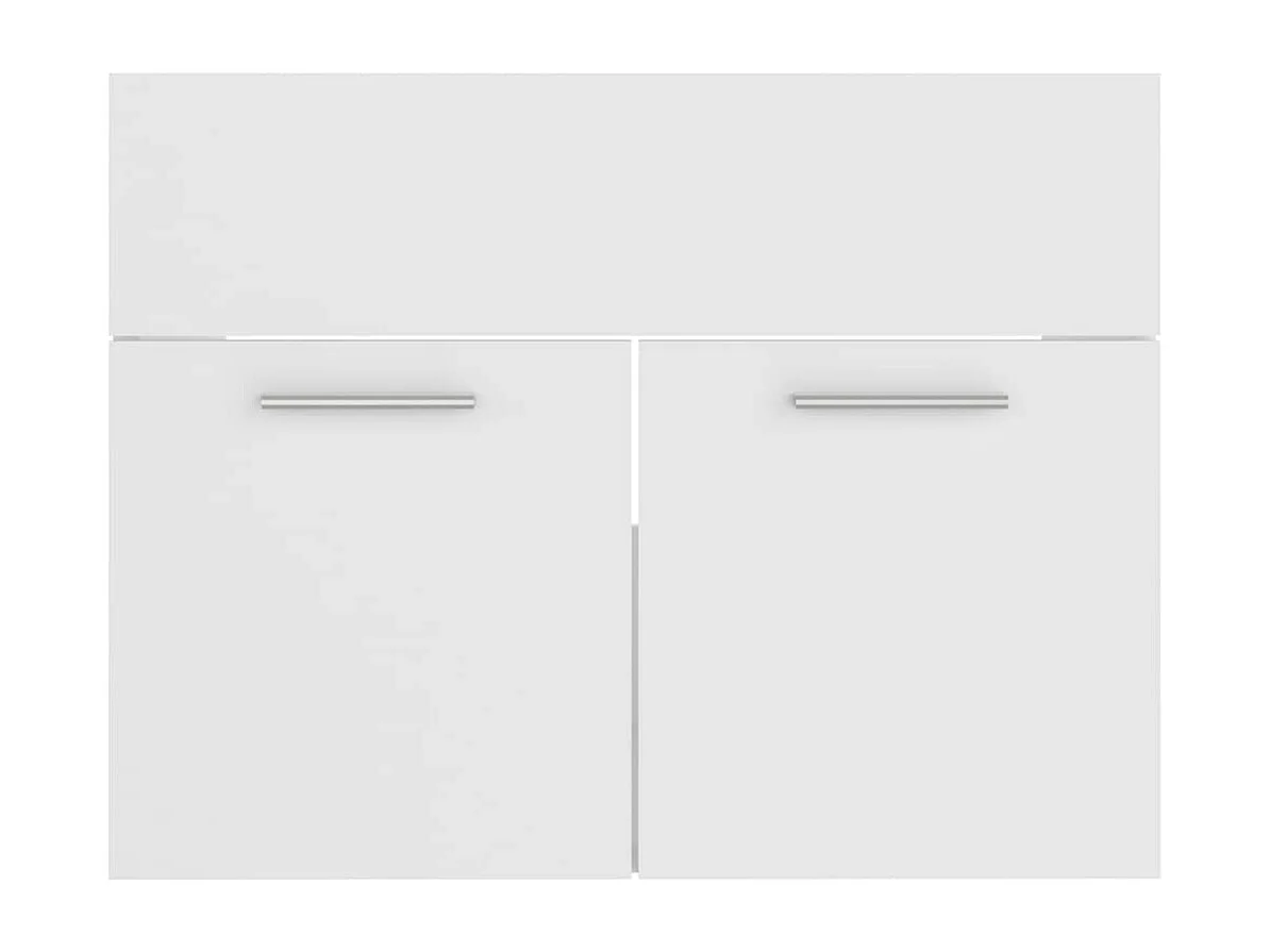 Ensemble de meubles salle de bain 2 pcs Blanc Bois d'ingénierie
