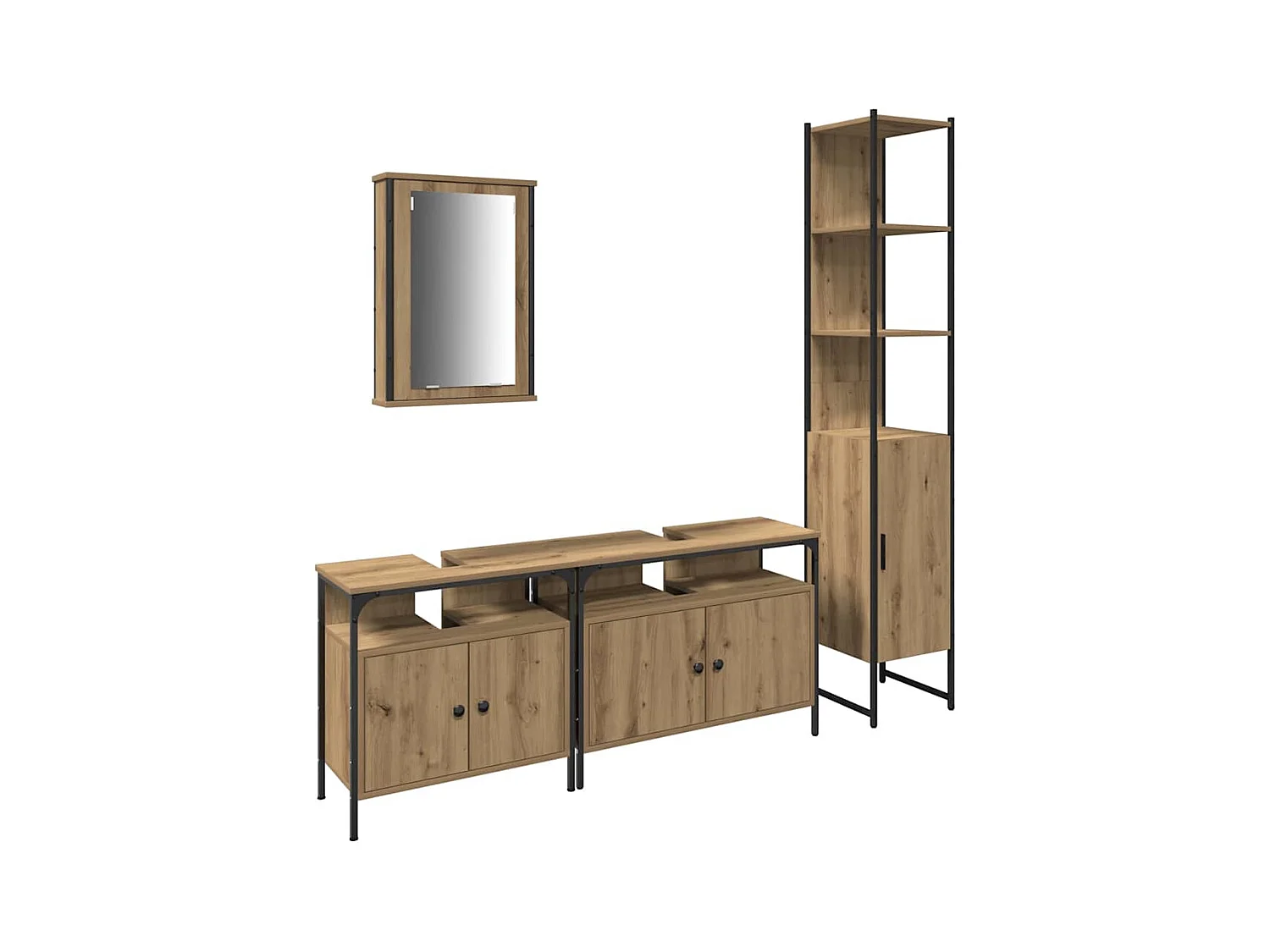 Ensemble de mobilier de salle de bain 4 pcs chêne artisanal