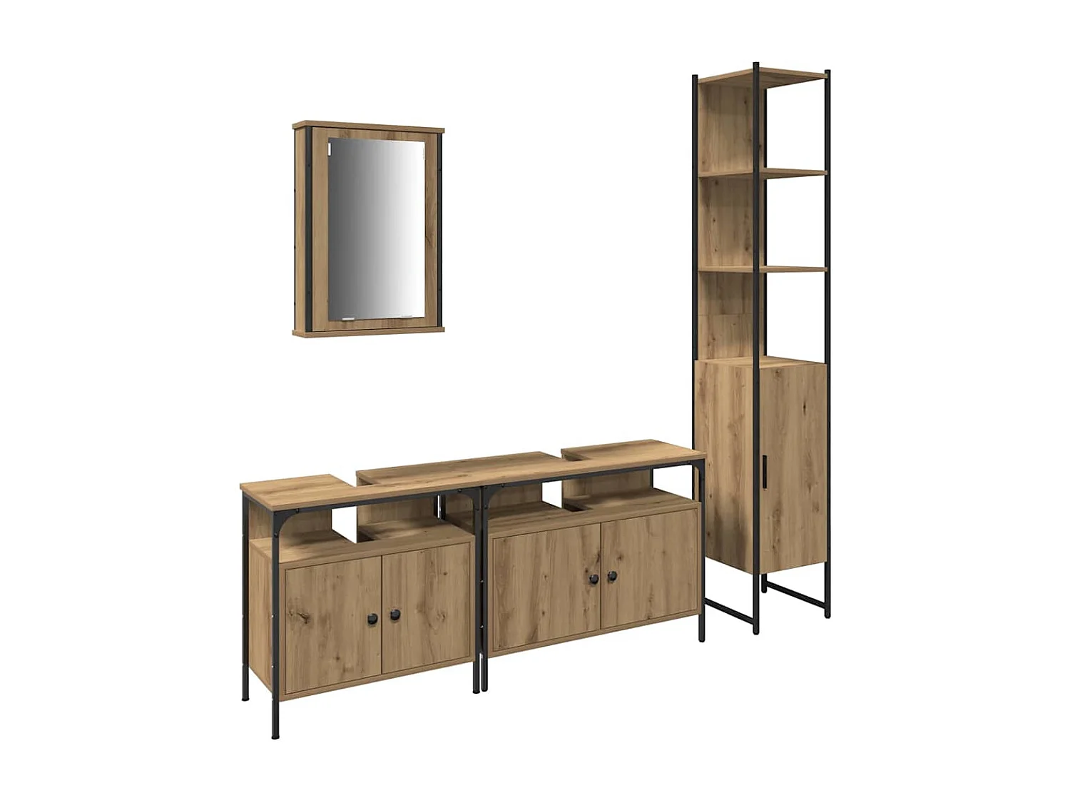 Ensemble de mobilier de salle de bain 4 pcs chêne artisanal