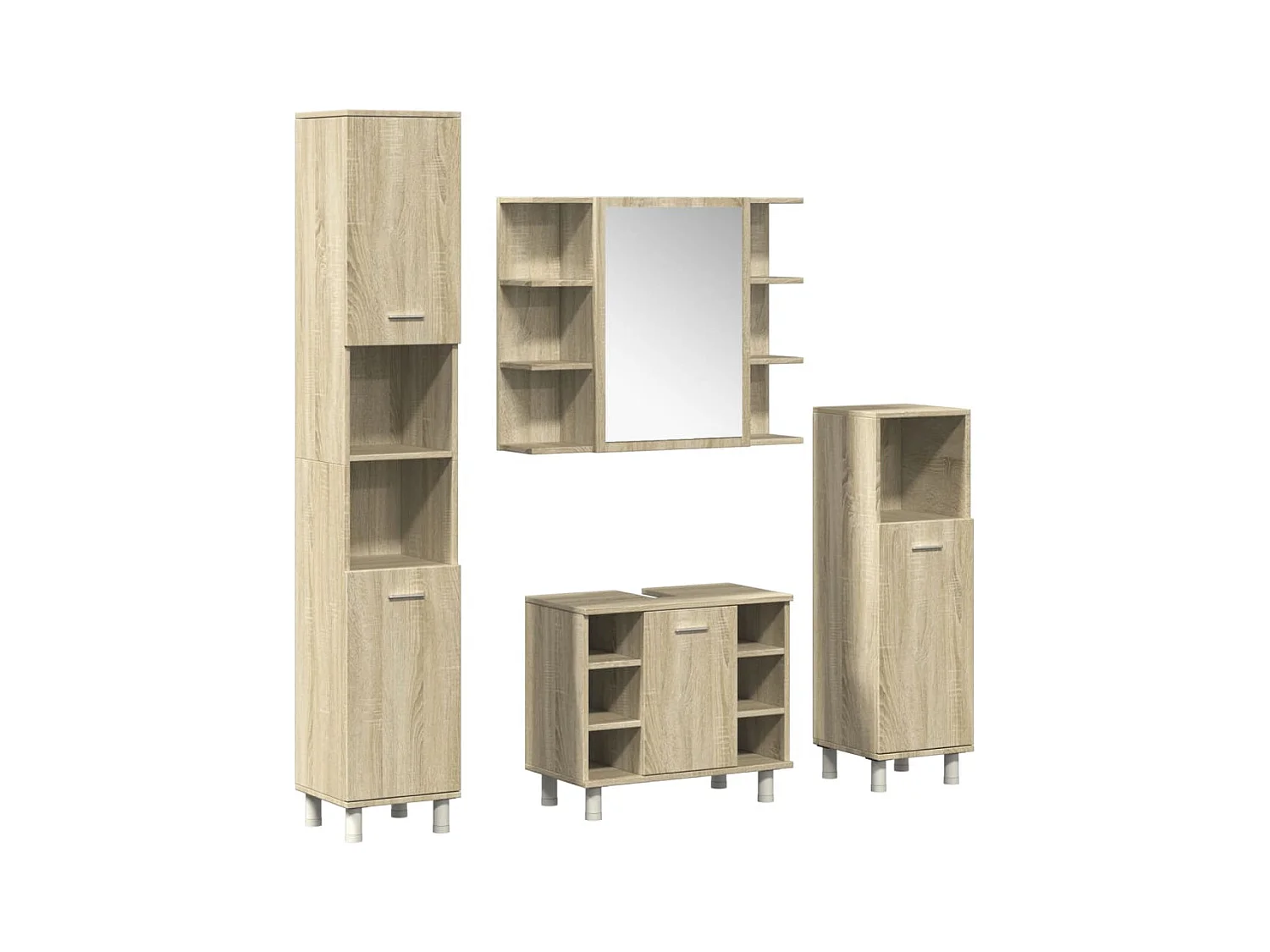4-delige badkamermeubelset Sonoma Oak