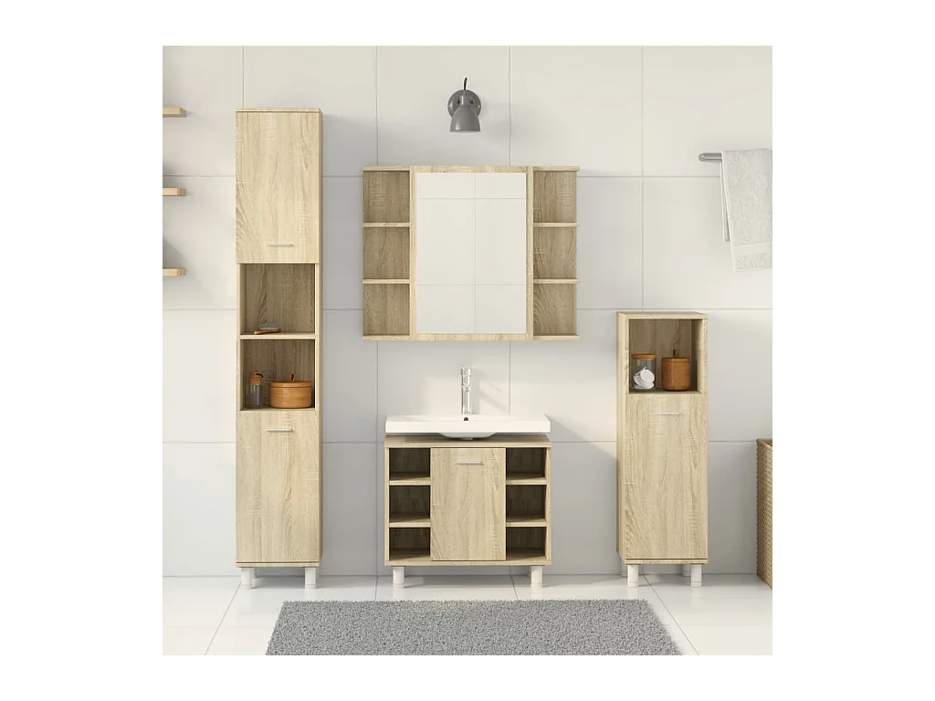 4-delige badkamermeubelset Sonoma Oak