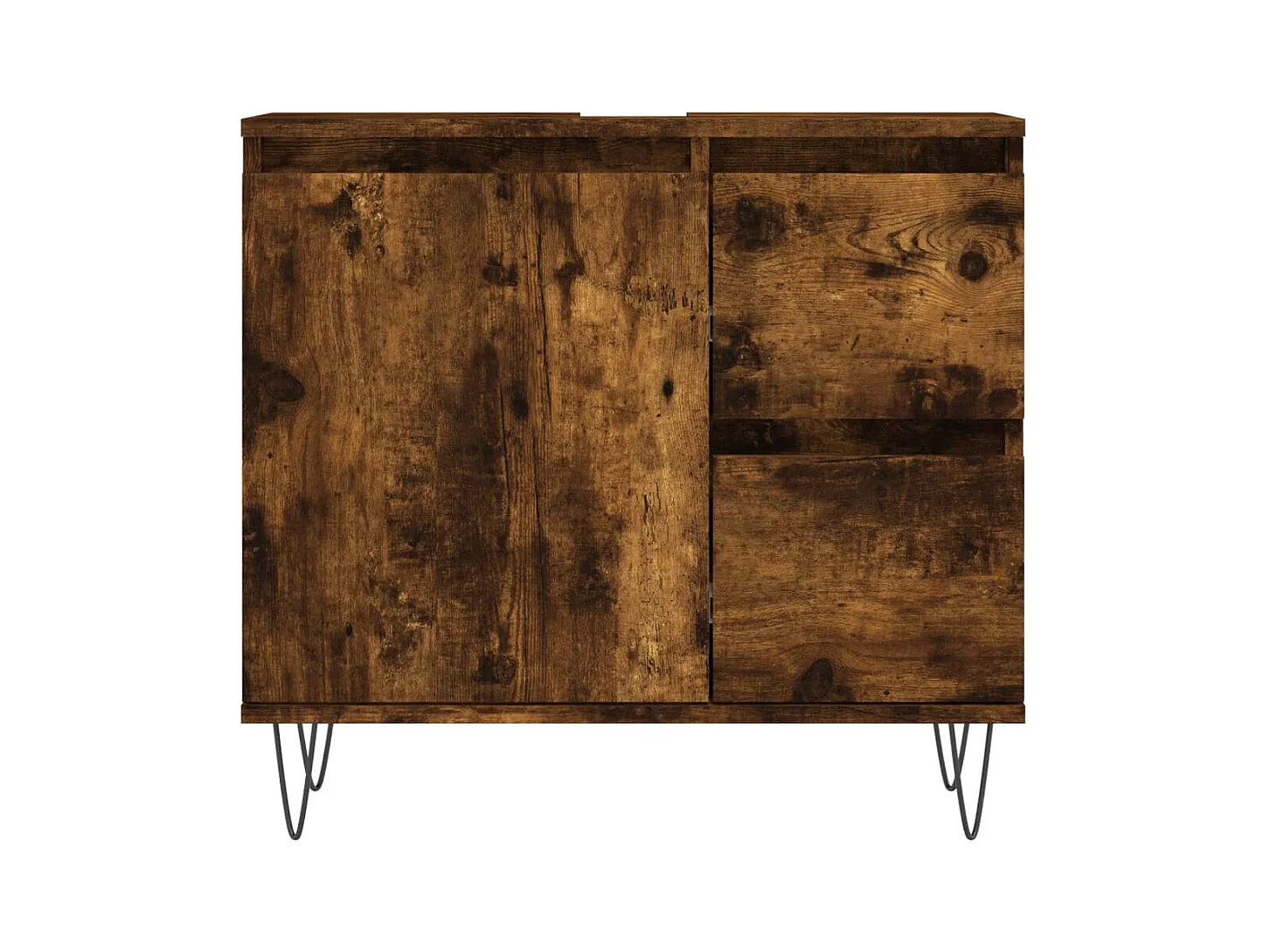 Ensemble de meubles de salle de bain 3 pcs Chêne fumé