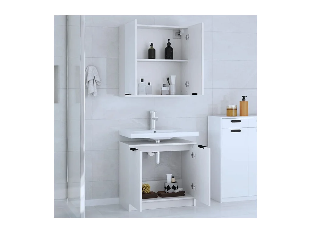 piezas de muebles de baño de madera de ingeniería blanca