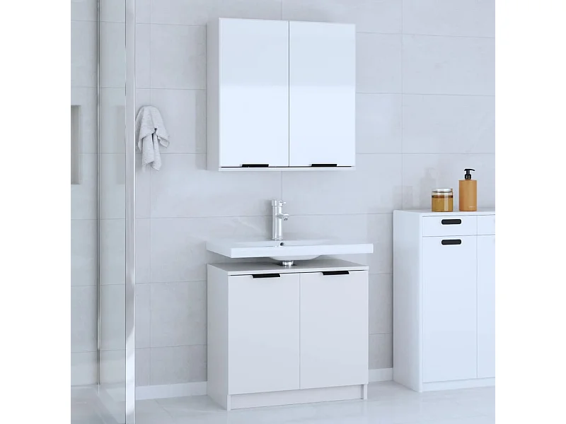 pezzi Mobili da bagno in legno ingegnerizzato bianco