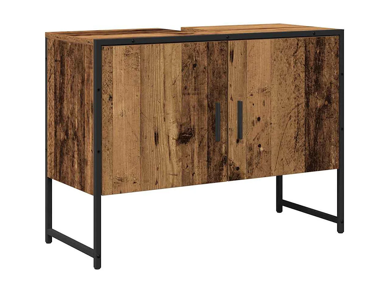 Ensemble de mobilier de salle de bain avec porte 2 pcs Marron