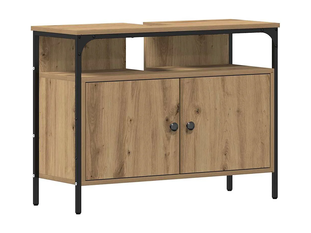 Conjunto de muebles de baño de 4 piezas en roble hecho a mano